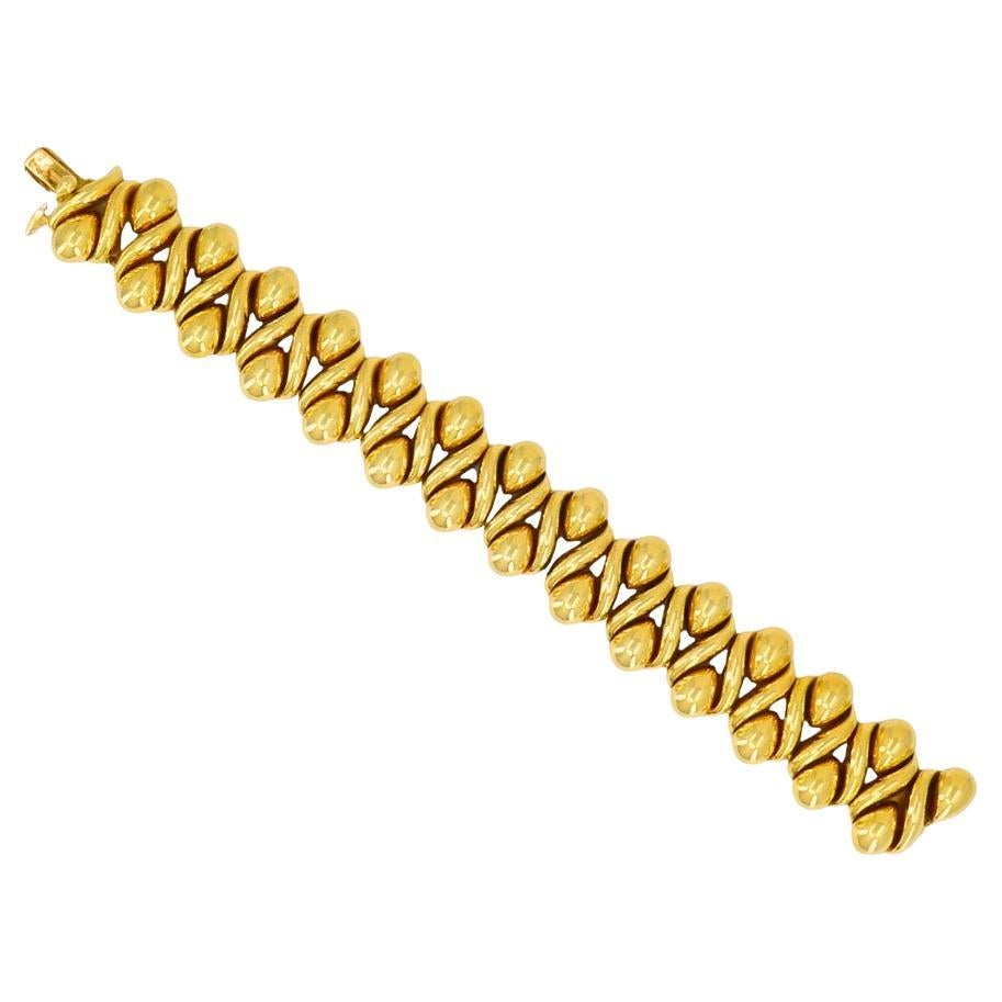 Rene His Vintage A Link Bracelet en or 18k en vente