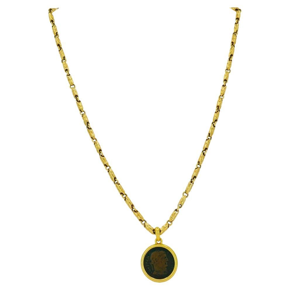 Bvlgari Bulgari Collier Monet Pièce de monnaie romaine antique Or 18k