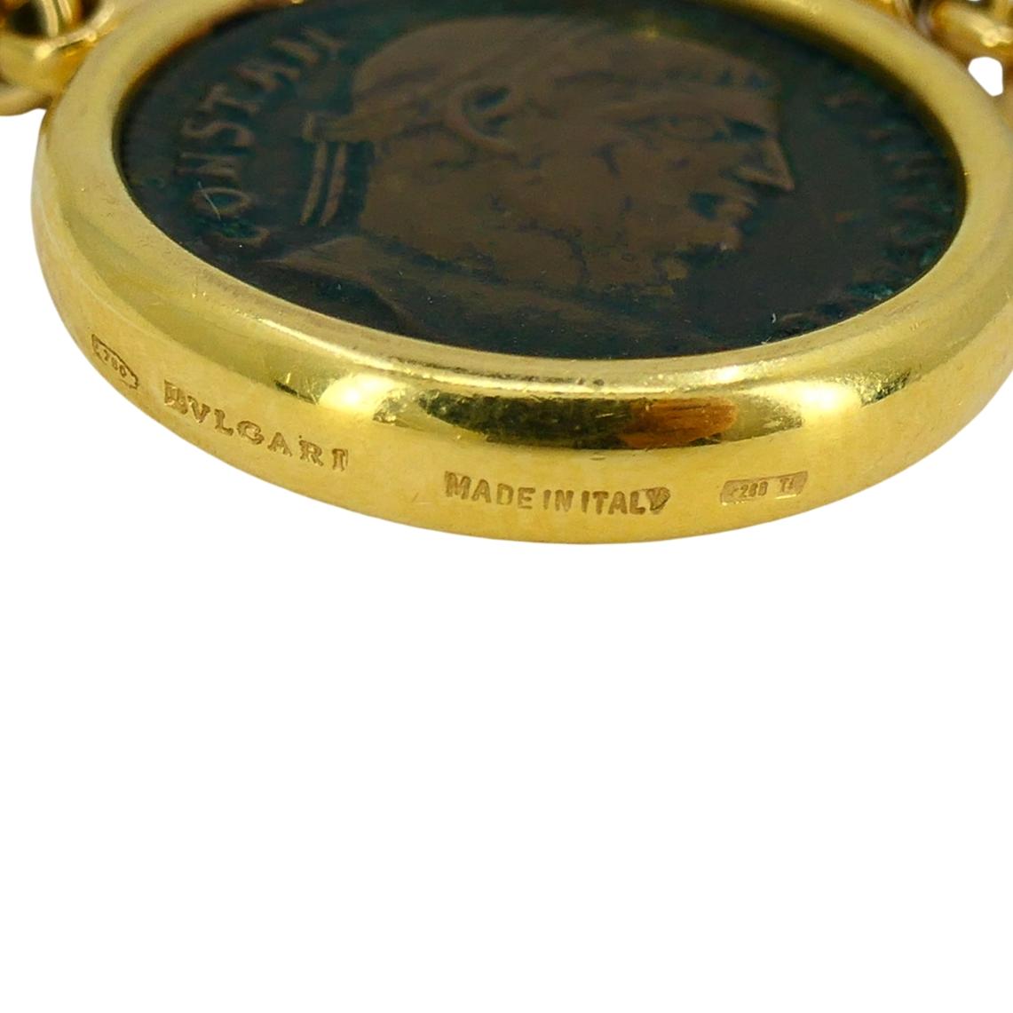 Bvlgari Bulgari Collier Monet Pièce de monnaie romaine antique Or 18k en vente 2