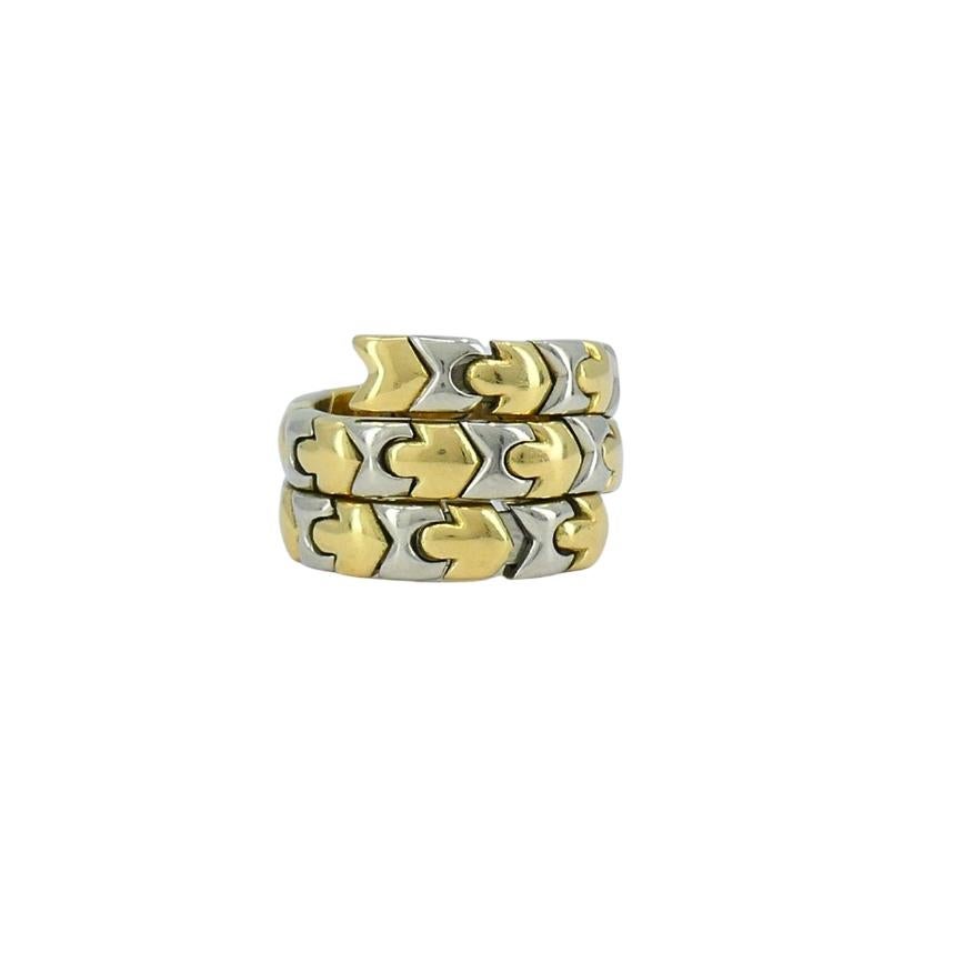 Donna Bvlgari Bulgari Anello bicolore in oro avvolgente 18k in vendita