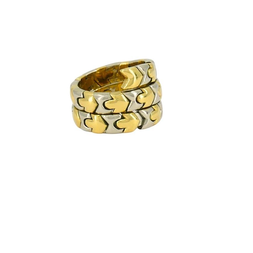 Bvlgari Bulgari Anello bicolore in oro avvolgente 18k In condizioni ottime in vendita a Beverly Hills, CA