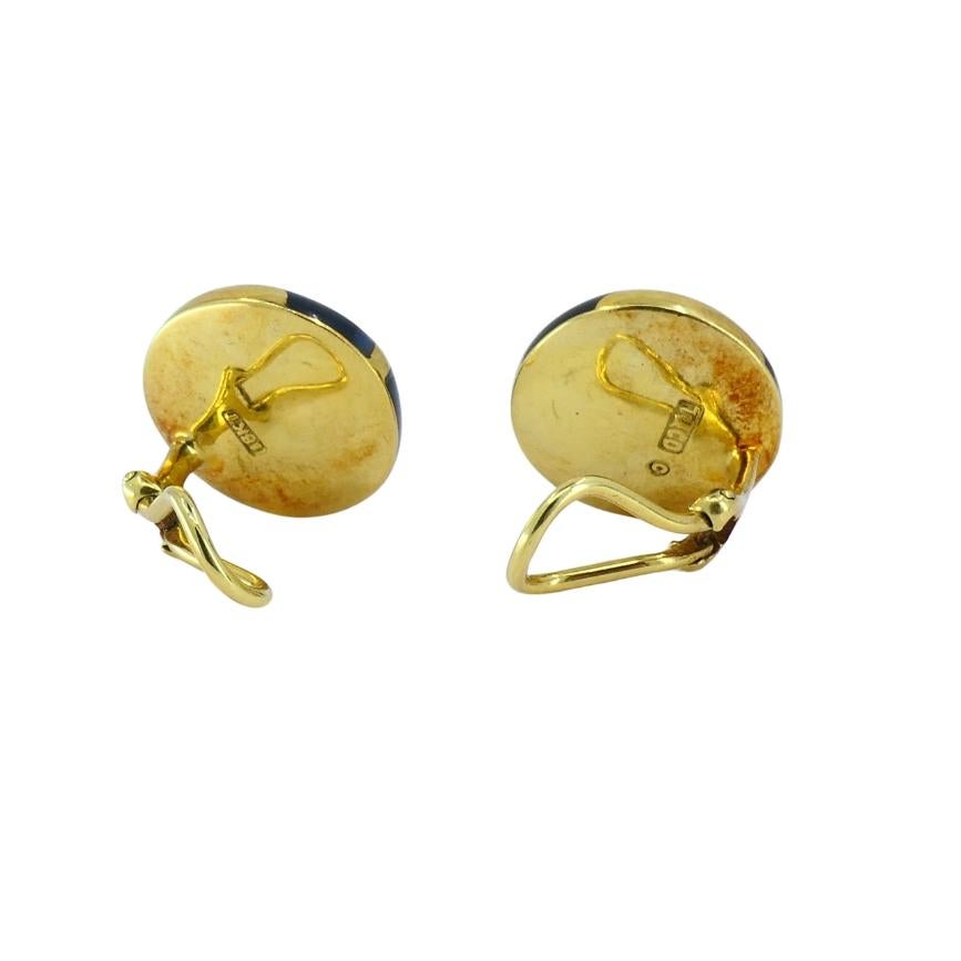Taglio misto Angela Cummings for Tiffany & Co. Orecchini a bottone in onice d'oro MOP in vendita