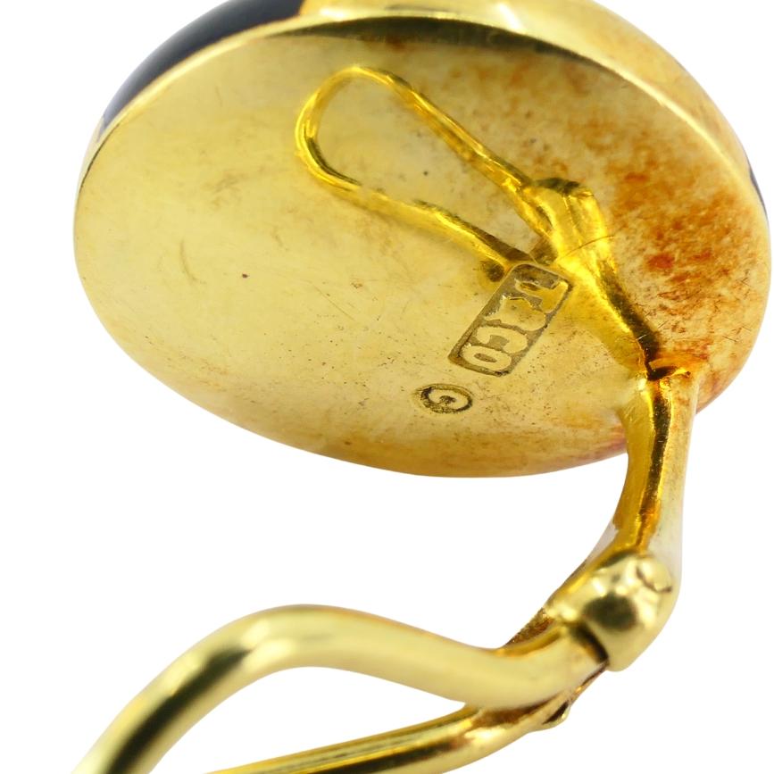 Angela Cummings for Tiffany & Co. Orecchini a bottone in onice d'oro MOP In condizioni ottime in vendita a Beverly Hills, CA