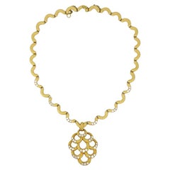 Collier diamant en or 18k Vintage festonné - Fred Paris
