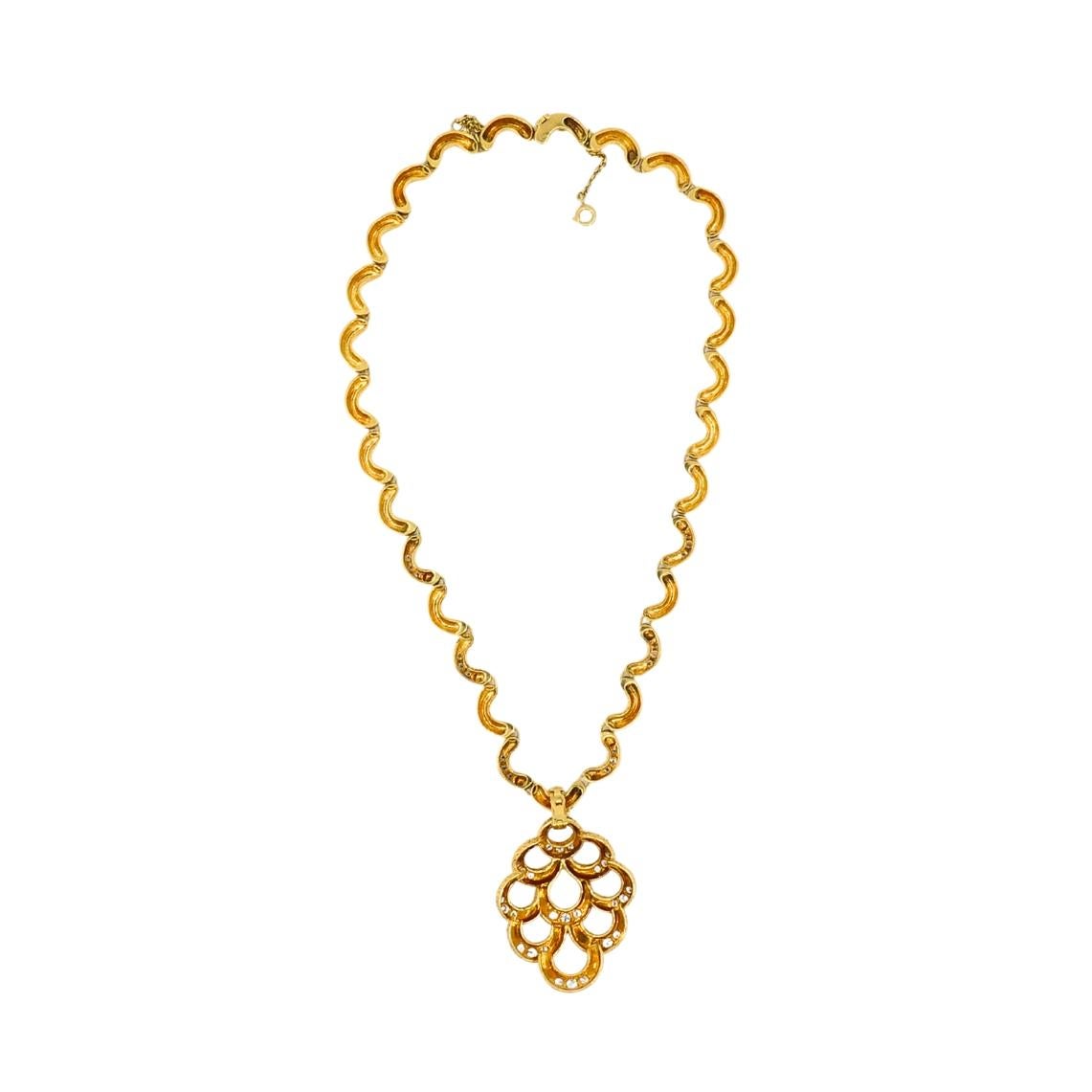 Collana con diamanti in oro 18 carati smerlati - Fred Paris in vendita 3