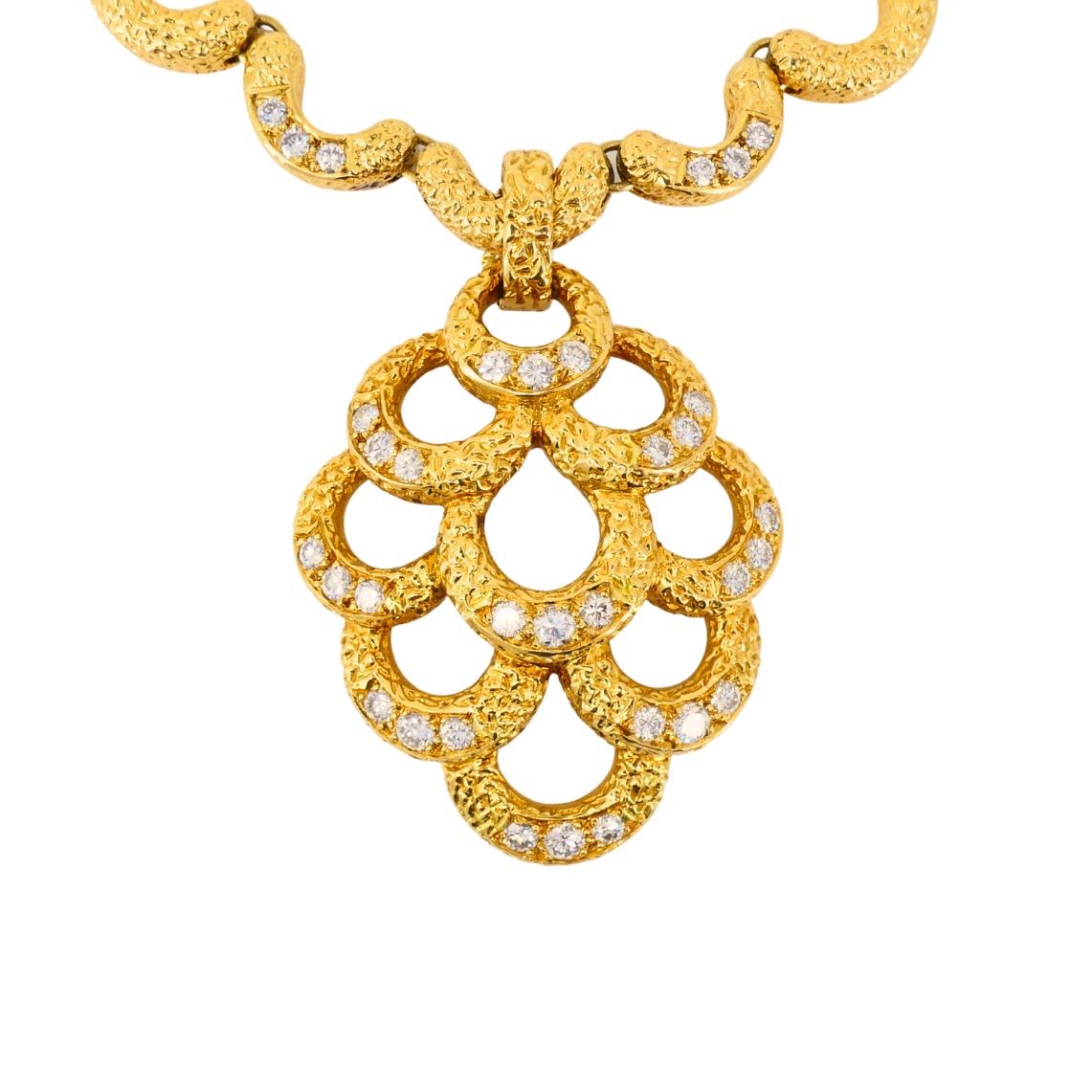 Donna Collana con diamanti in oro 18 carati smerlati - Fred Paris in vendita
