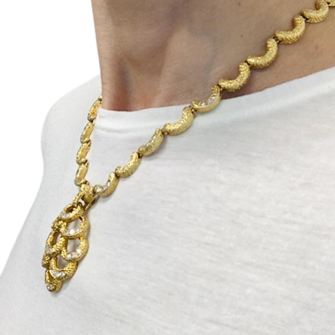 Collana con diamanti in oro 18 carati smerlati - Fred Paris in vendita 7