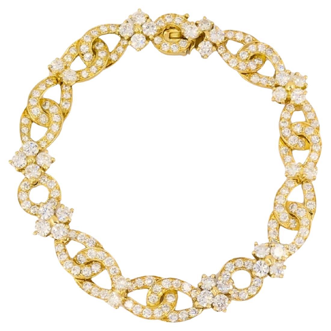 Van Cleef & Arpels Bracelet à maillons en or 18k et diamants en vente