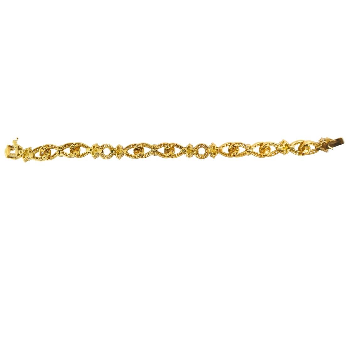 Van Cleef & Arpels Bracelet à maillons en or 18k et diamants Excellent état - En vente à Beverly Hills, CA