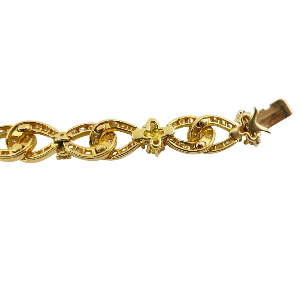 Van Cleef & Arpels Bracelet à maillons en or 18k et diamants en vente 1