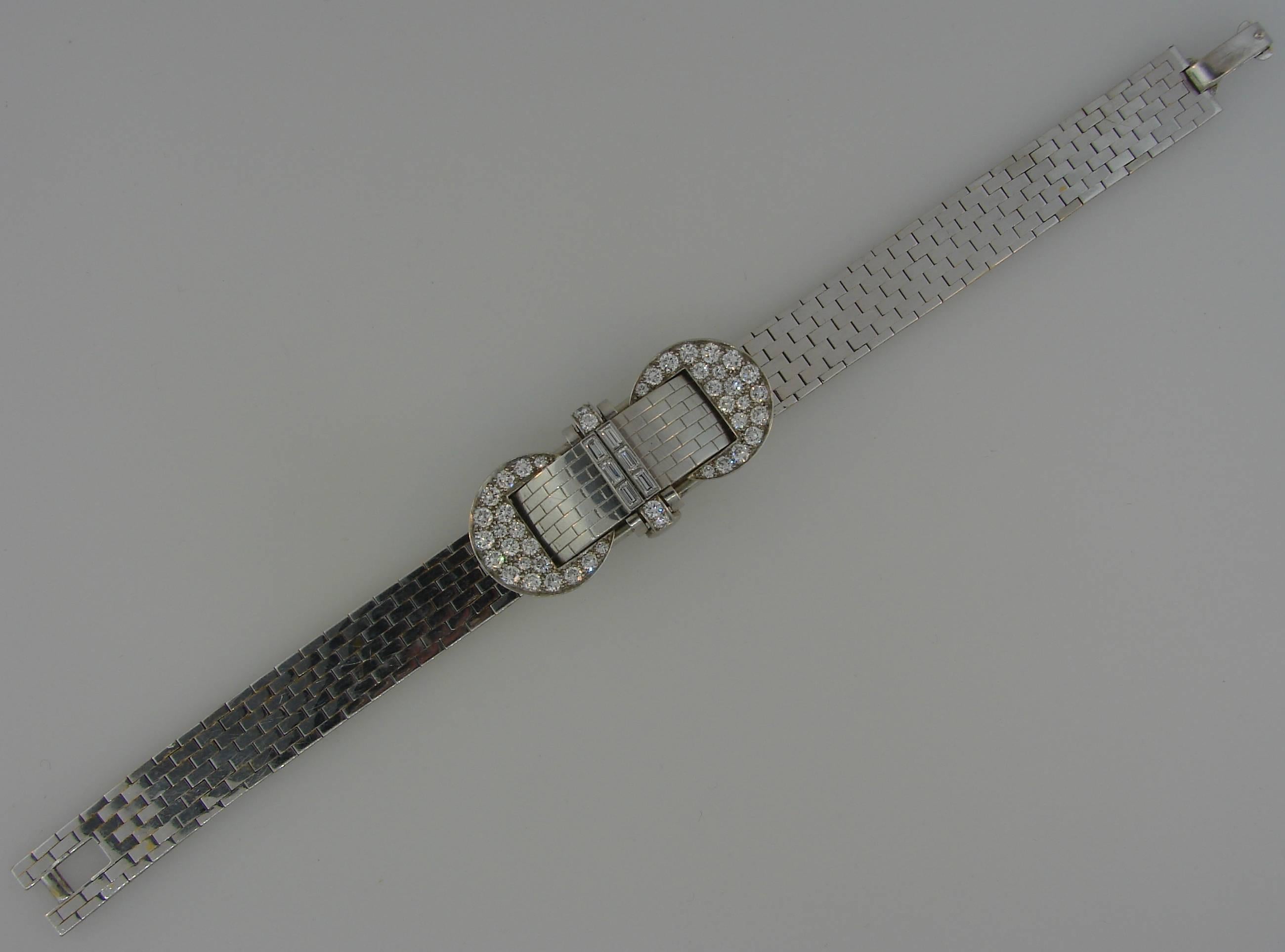 Van Cleef & Arpels Diamond Platinum White Gold Bracelet Ladies Wristwatch 3