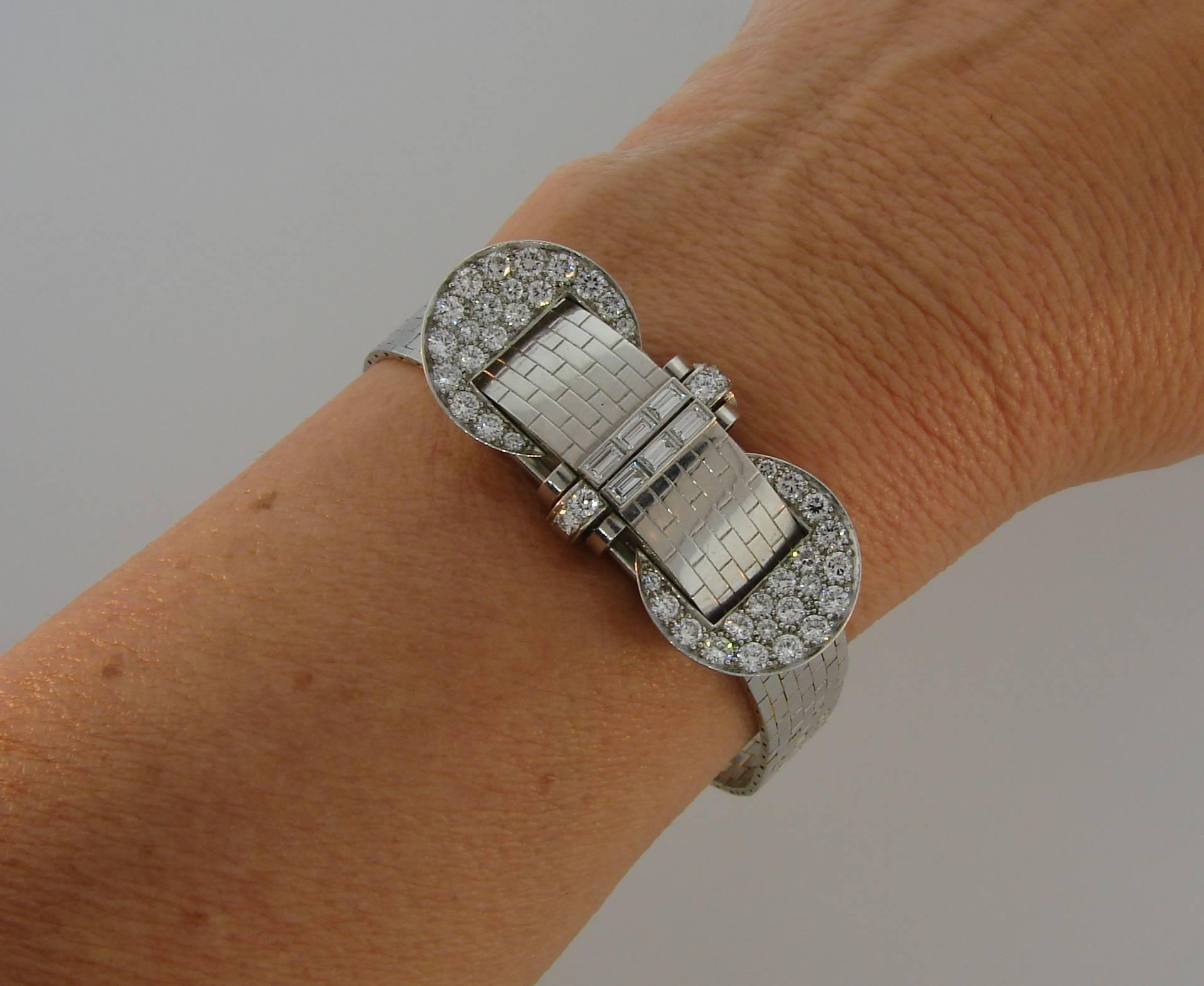 Van Cleef & Arpels Diamond Platinum White Gold Bracelet Ladies Wristwatch 6