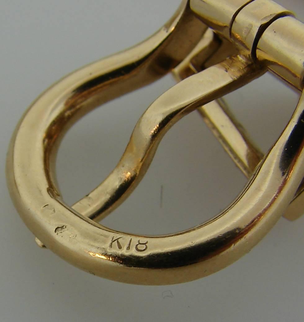 1970s Hermes Diamond Yellow Gold Buckle Link Bracelet 4