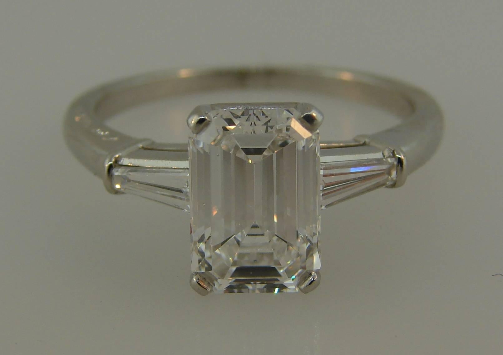 Stunning engagement ring created by Cartier. Classic design, the whitest D color diamond - her answer is definitely 