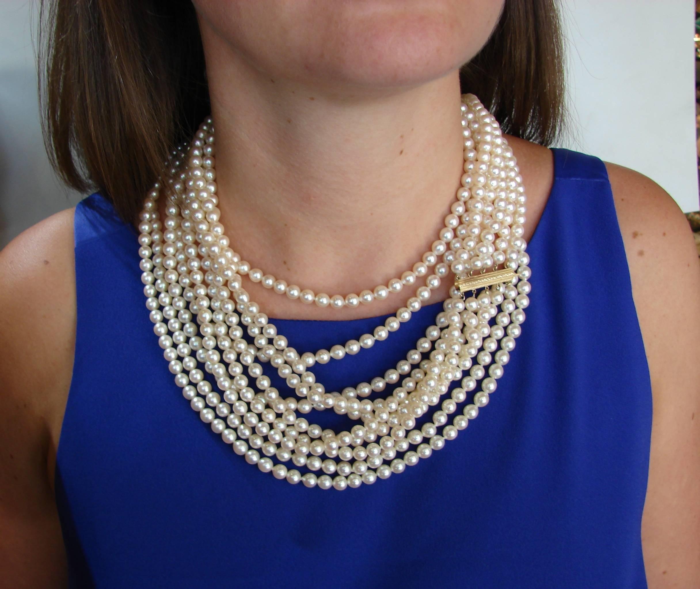 mikimoto double strand pearl necklace
