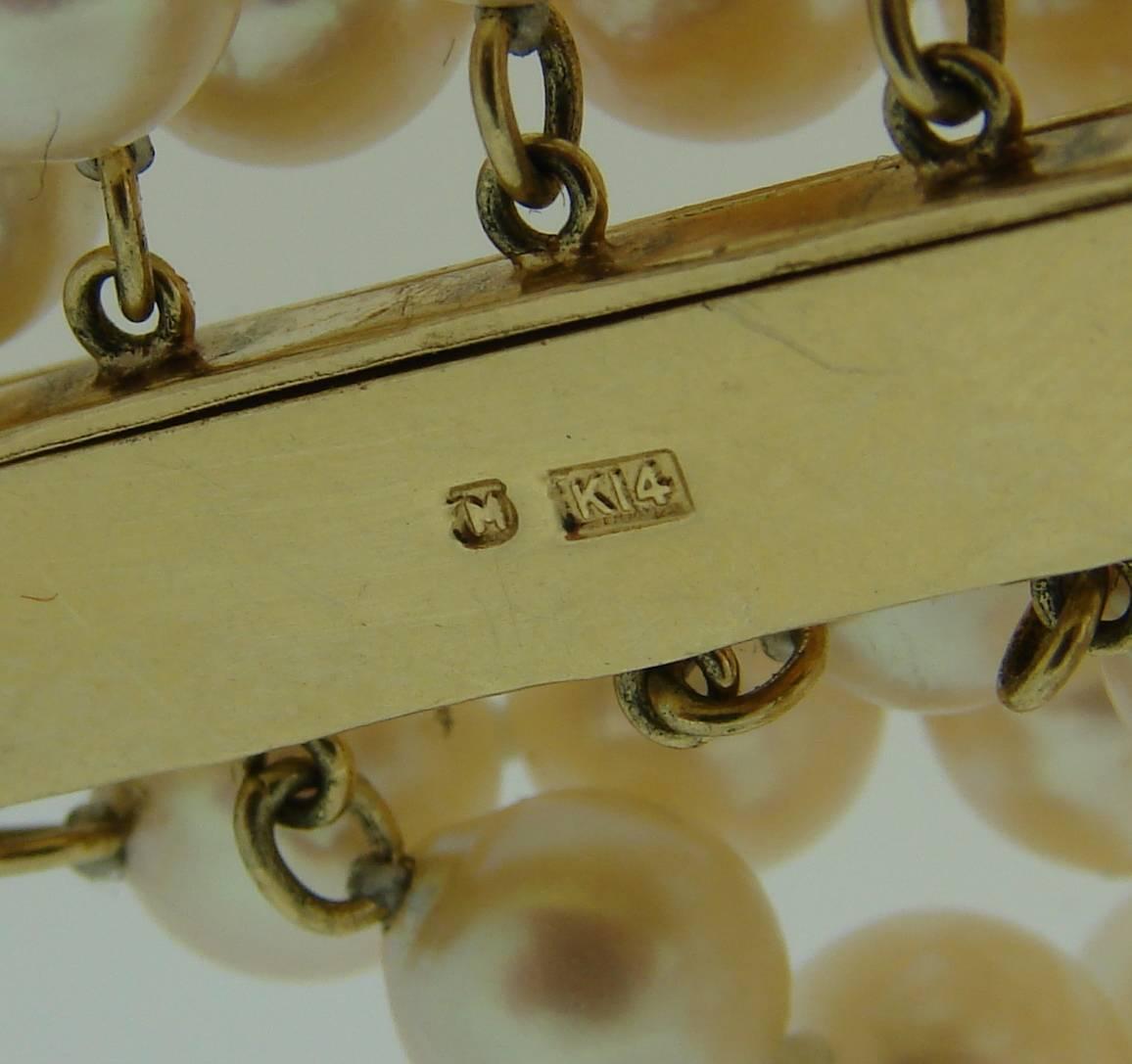 Mikimoto Akoya Pearl Yellow Gold Clasp Multi-Strand Long Necklace 1