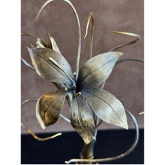 Vintage Tiffany & Co. Gilded Sterling Silver Botanical Floral Sculpture, Mexico