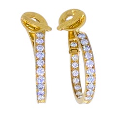 Van Cleef & Arpels 18k Gold Diamond Hoop Earrings
