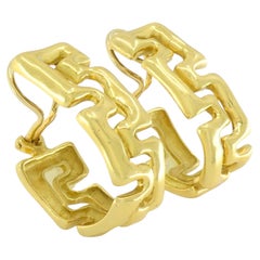 Vintage Tiffany & Co. 18k Gold Clip-On Earrings Greek Key Collection
