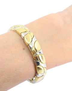 Bvlgari Bulgari Bracelet Butterfly Motif 18k Gold and Steel Bangle