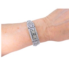 Tiffany & Co. Art Deco Diamond Platinum Ladies Watch, circa 1925