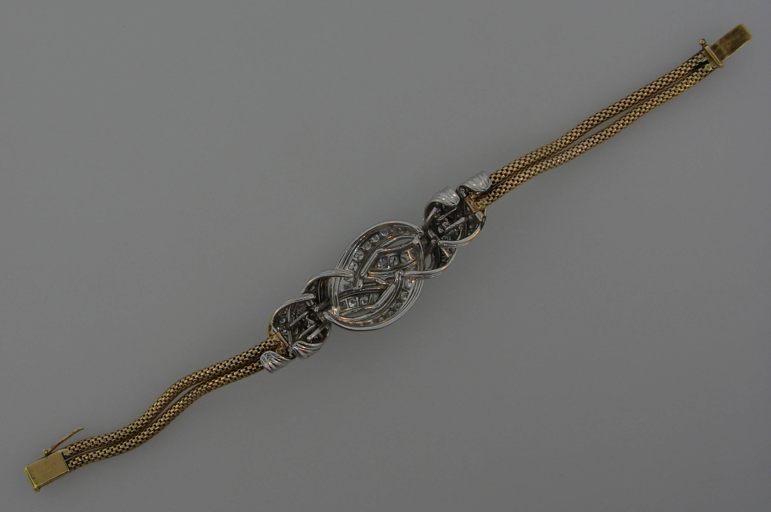 Cartier Diamond Gold Bracelet, 1950s 2