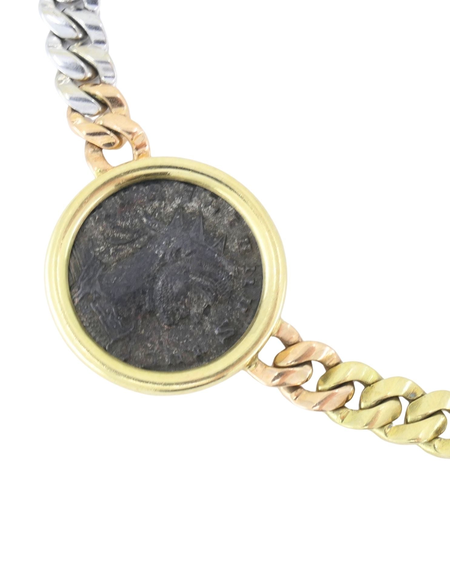 Bvlgari Bulgari Monete Coin Necklace 18k Tri Color Gold Chain Necklace ...