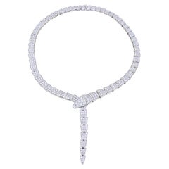 Bvlgari Bulgari Serpenti Viper Necklace 18k White Gold Diamond Original Box