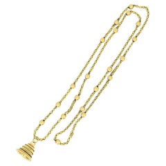 Van Cleef & Arpel Station Necklace 18k Gold Extra Long Chain Necklace