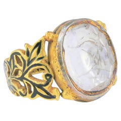 Anello con diamante taglio a rosa a faccette, in oro 22k con diamante, Fred Leighton, stile vittoriano