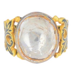 Sliced Rose Cut Diamond Ring 22k Gold Ring with Diamond Fred Leighton Victorian