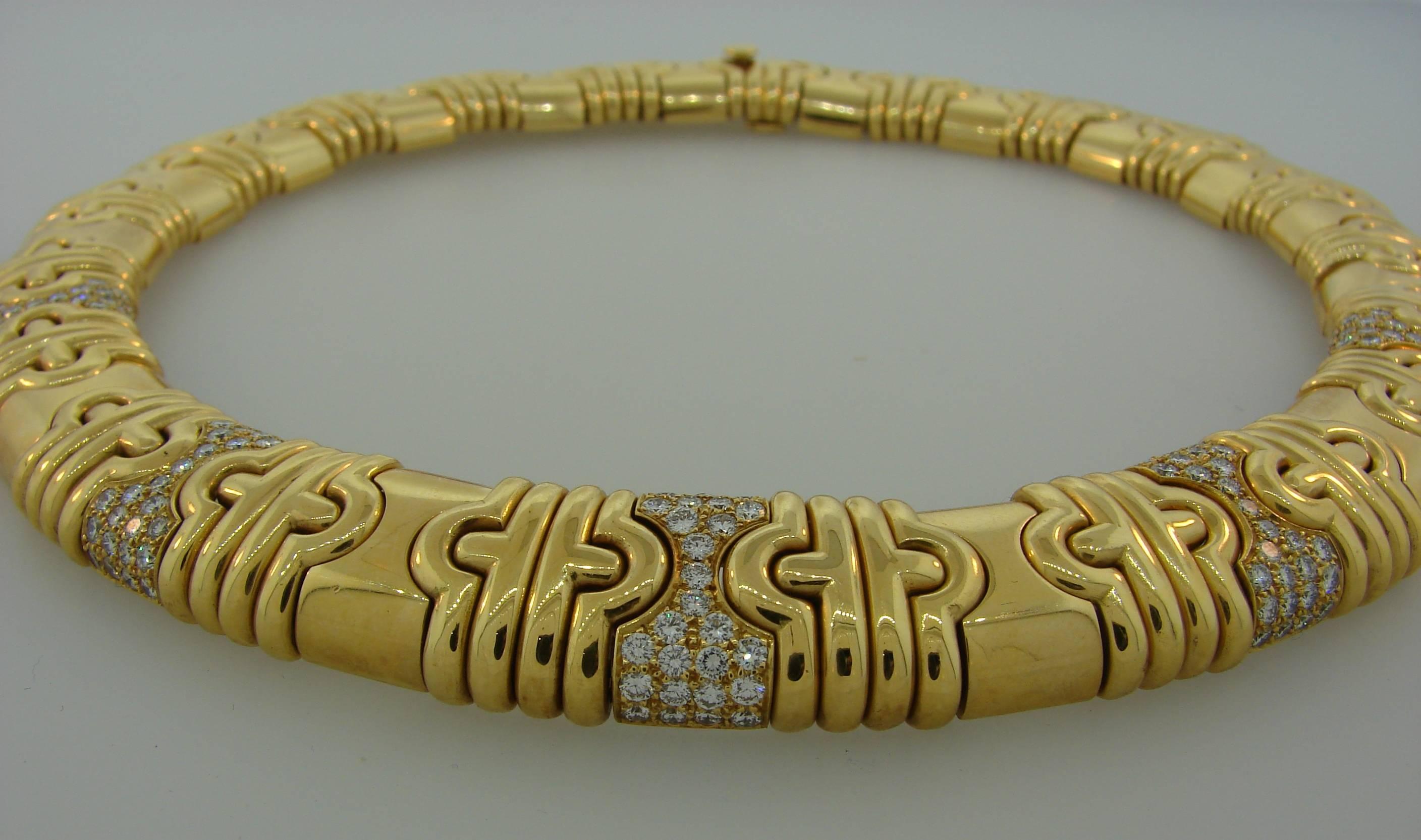 Women's Bulgari Diamond Yellow Gold Parentesi Necklace
