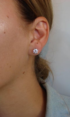 Tiffany & Co. 2.18 Carat F VVS Diamond Platinum Stud Earrings
