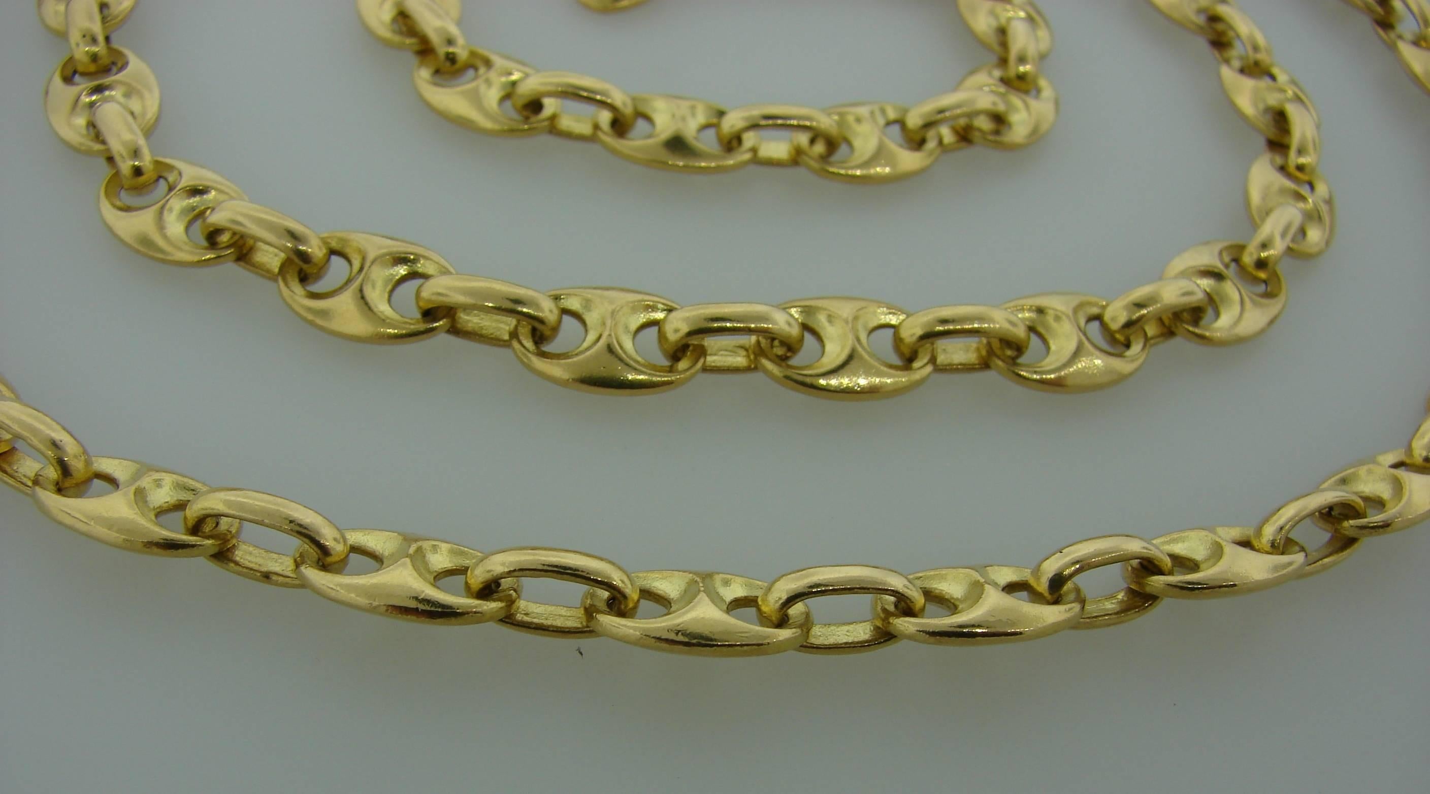 Van Cleef & Arpels Yellow Gold Nautical Link Chain Necklace In Excellent Condition In Beverly Hills, CA