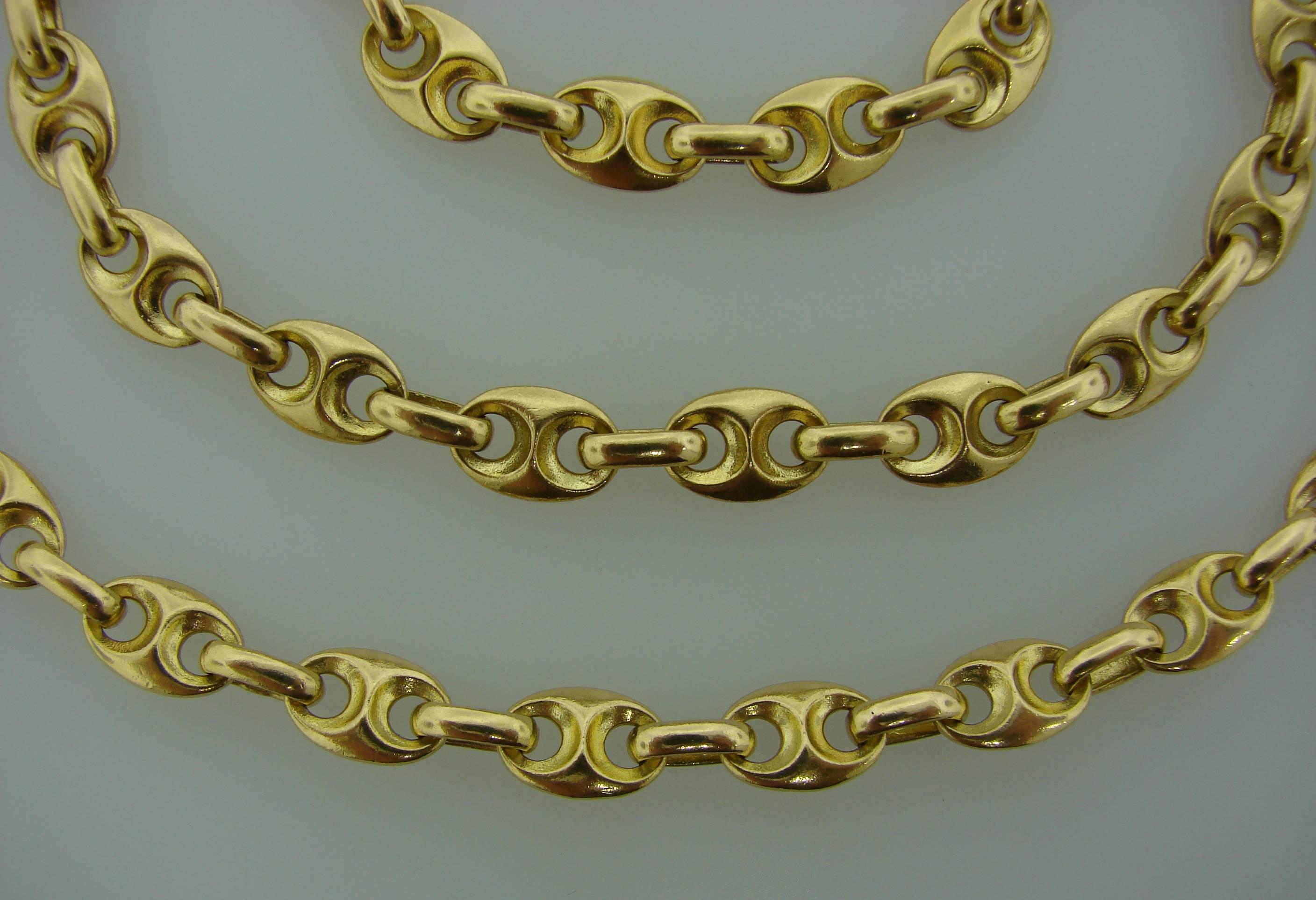Women's or Men's Van Cleef & Arpels Yellow Gold Nautical Link Chain Necklace