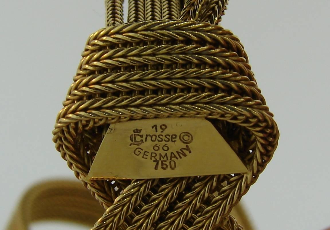 Grosse Yellow Gold Retro Tassel Necklace, 1960s 4