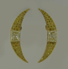 Fancy Yellow Diamond Gold Earrings