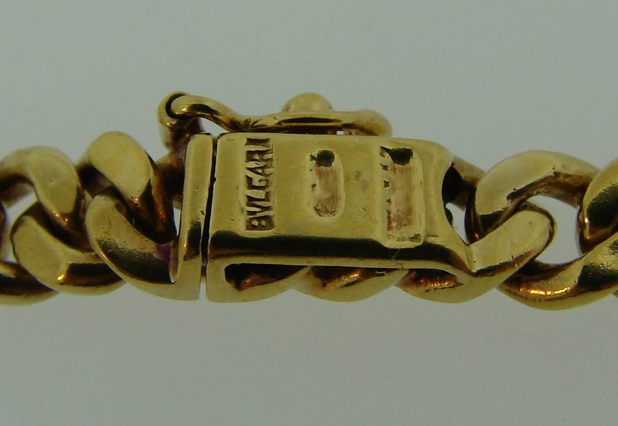 Women's Bulgari Ruby Diamond Yellow Gold Chain Necklace, 1970s