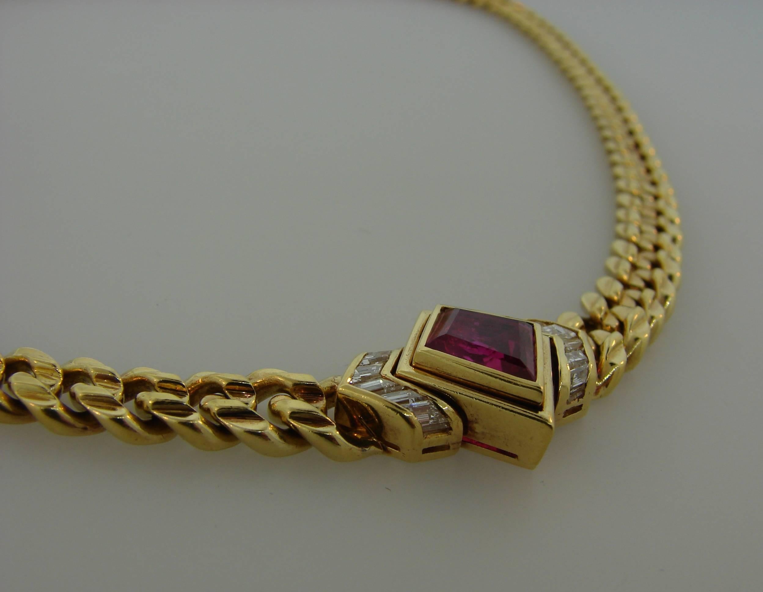 bvlgari ruby diamond chain necklace