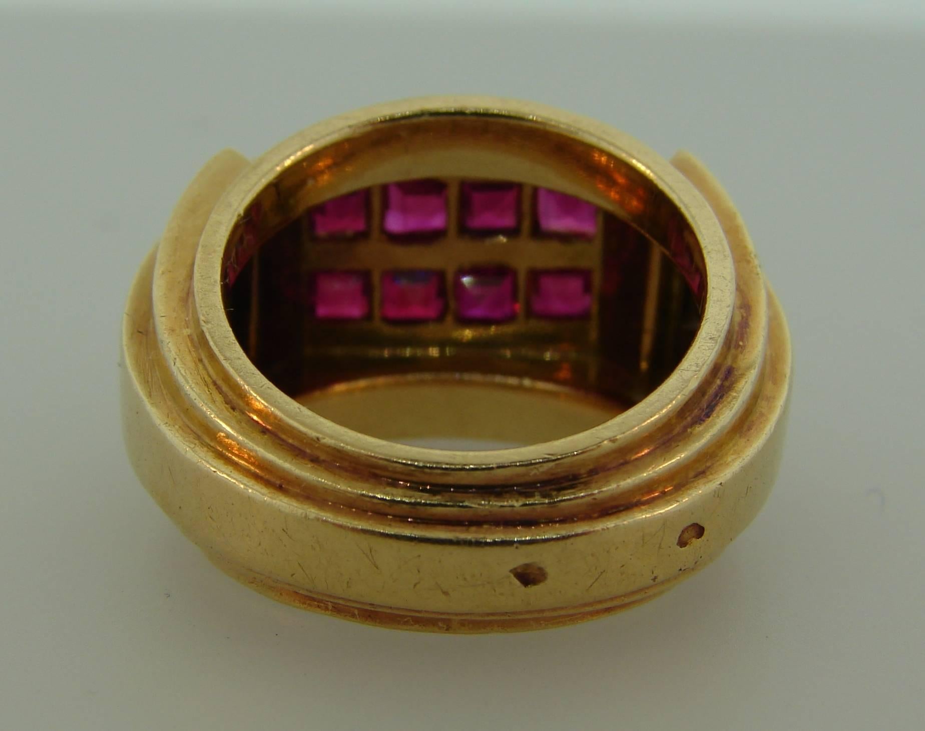 1940s Rene Boivin Ruby Yellow Gold Ring, Retro 1