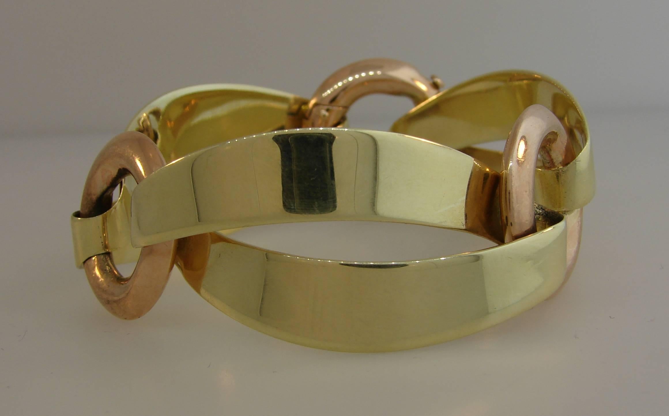 1940s Cartier Yellow and Rose Gold Bracelet 1