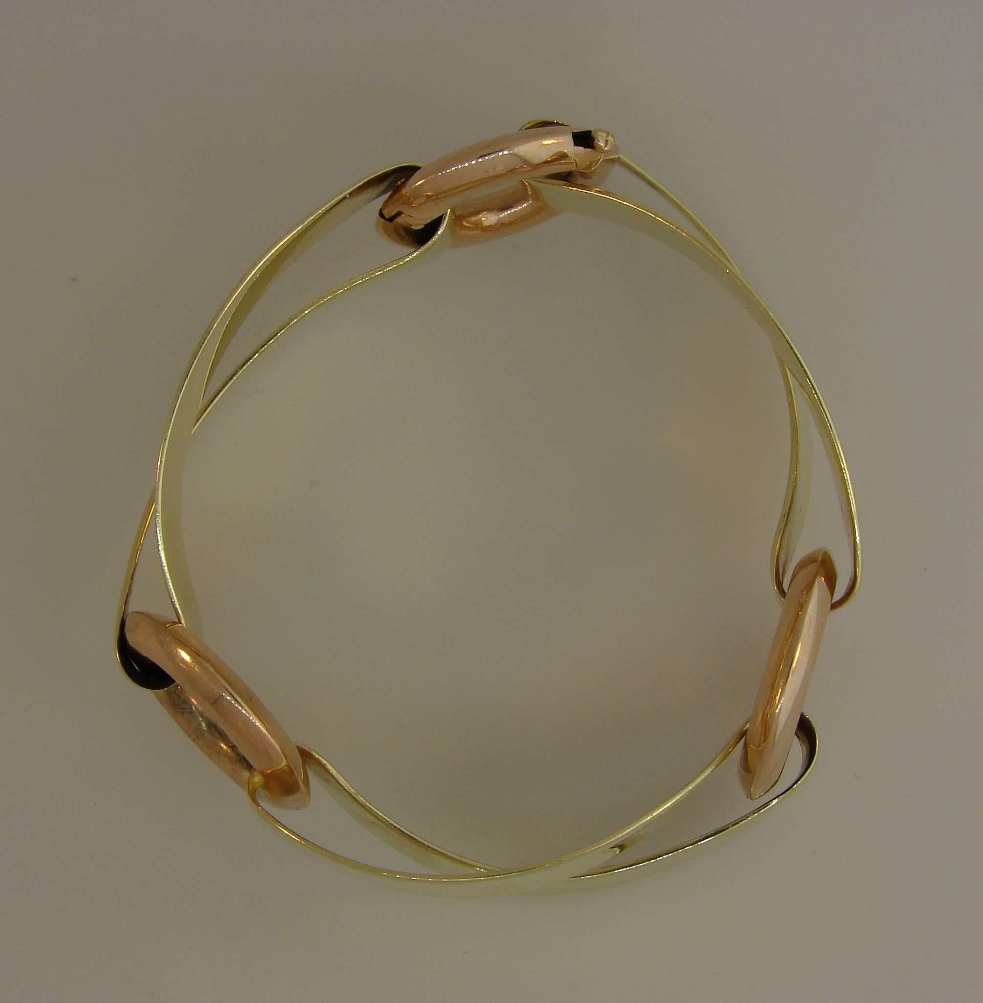 1940s Cartier Yellow and Rose Gold Bracelet 2
