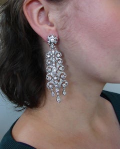 Andrew Clunn Diamond White Gold Dangle Earrings