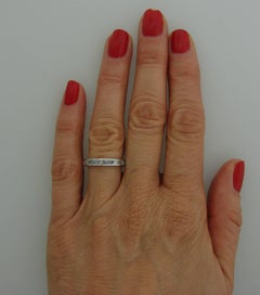 1960s Horizontal Baguette Diamond Platinum Eternity Band Ring Size 6.25