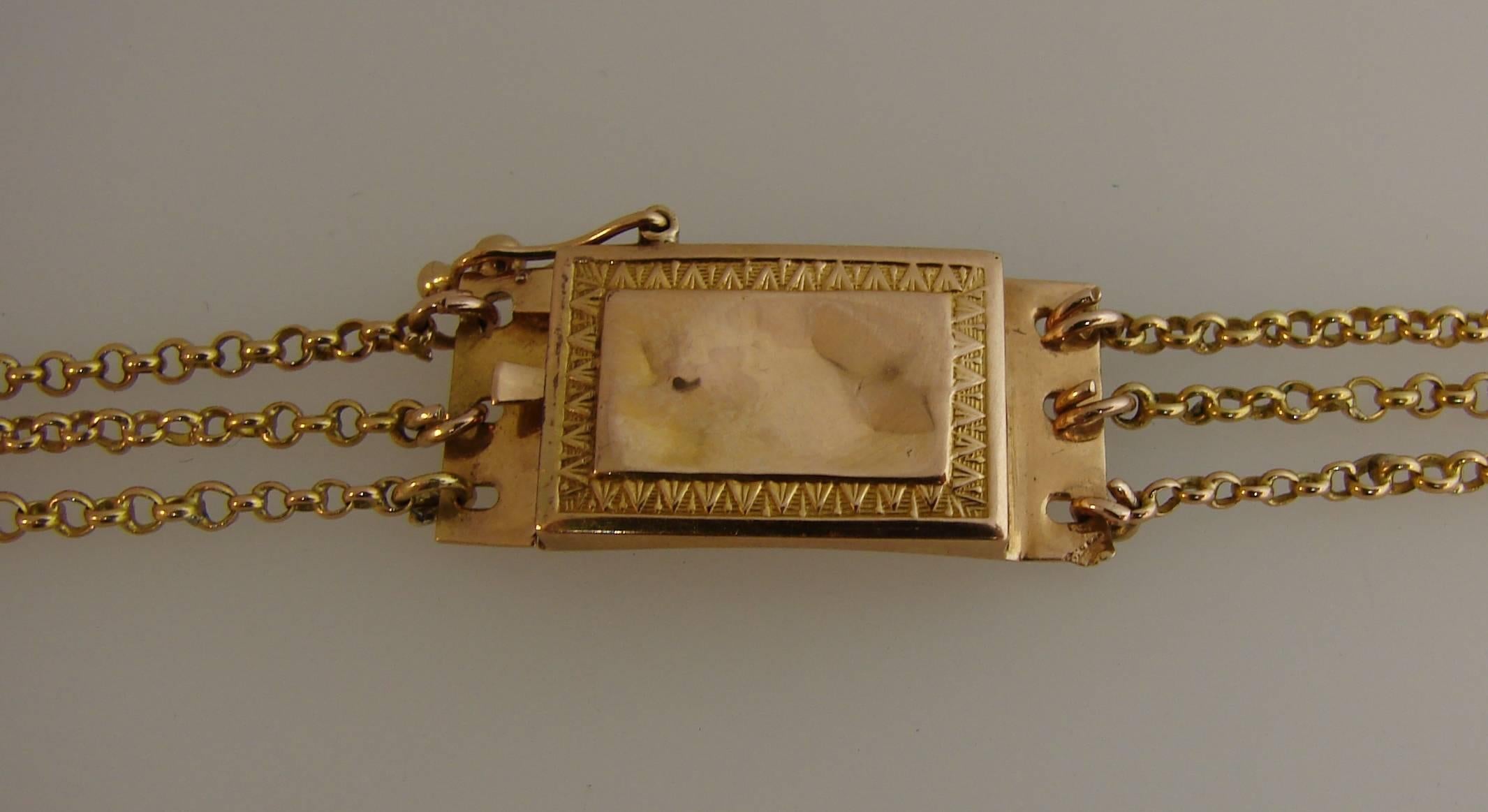 Georgianische Diamant-Silber-Gelbgold-Halskette, Französisch im Angebot 4