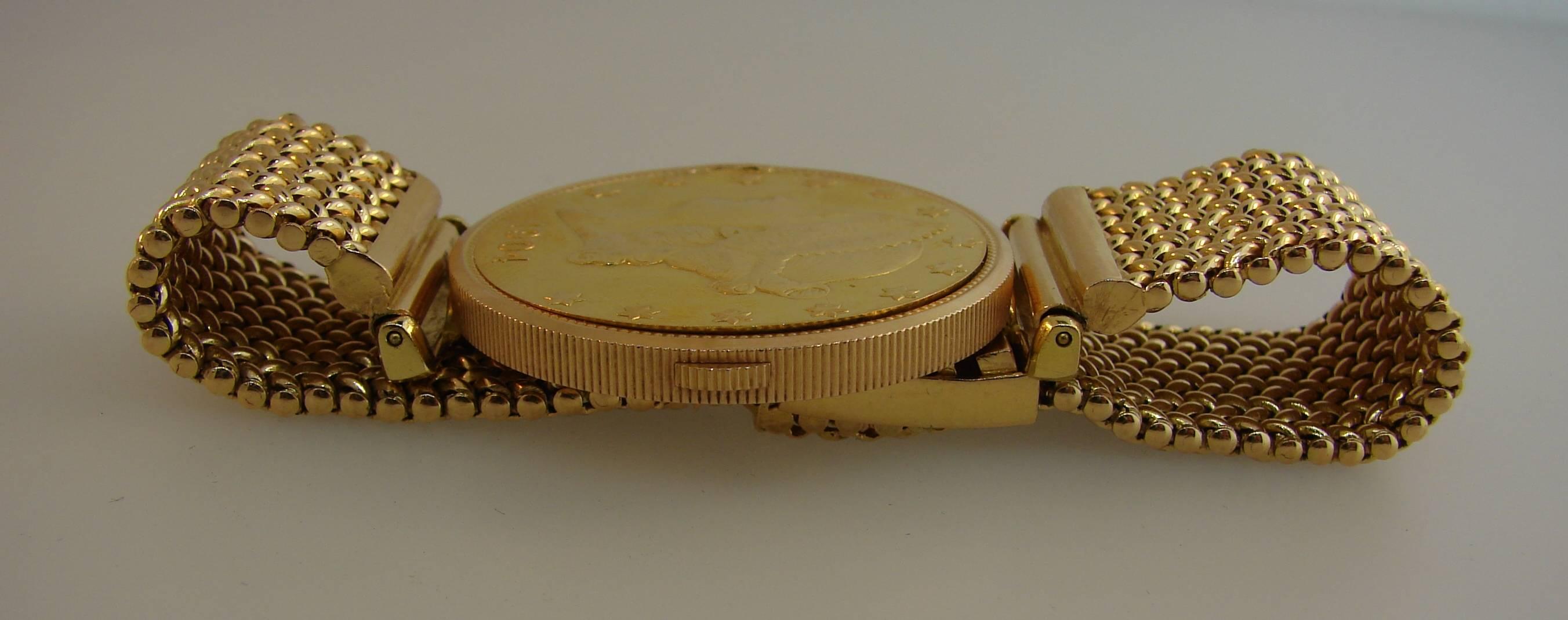 Corum Yellow Gold Coin Bracelet mechanical Wristwatch  1