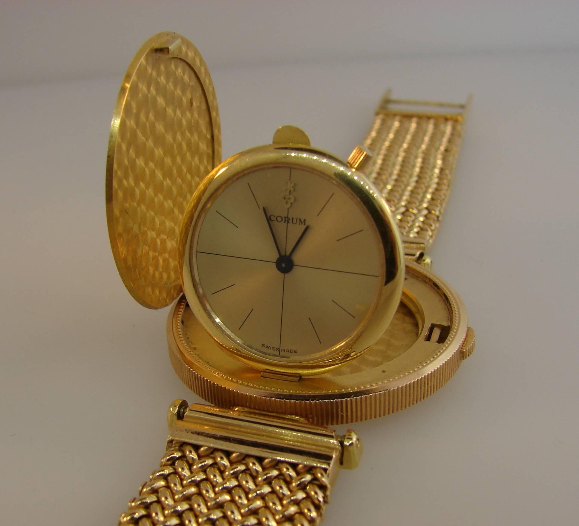 Corum Yellow Gold Coin Bracelet mechanical Wristwatch  3