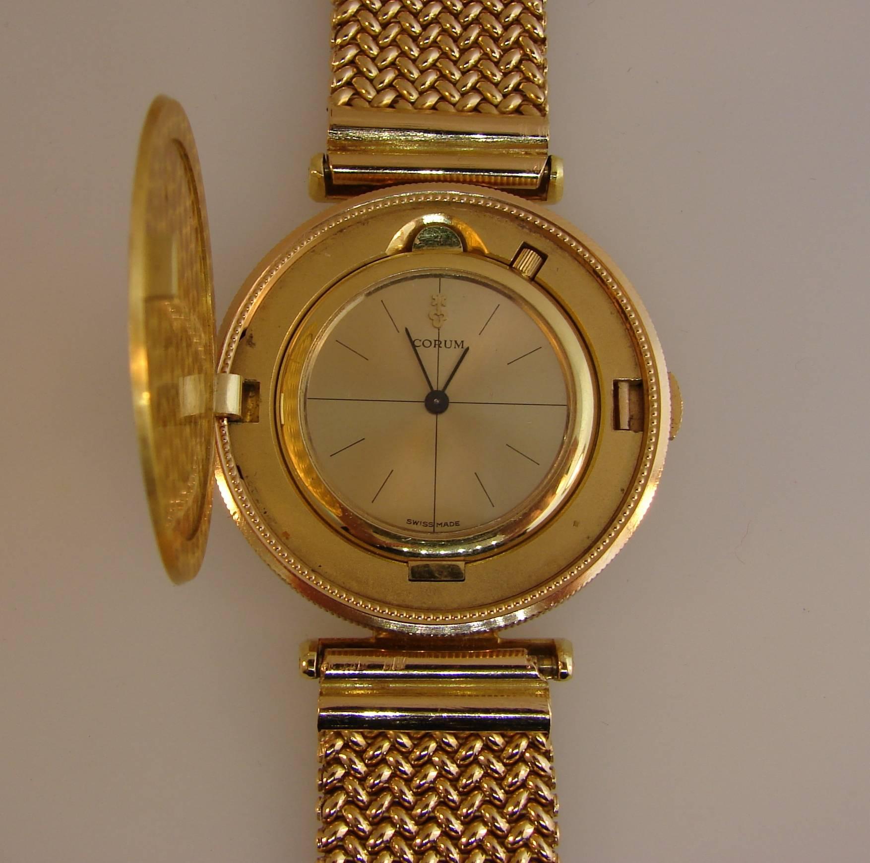 Corum Yellow Gold Coin Bracelet mechanical Wristwatch  2