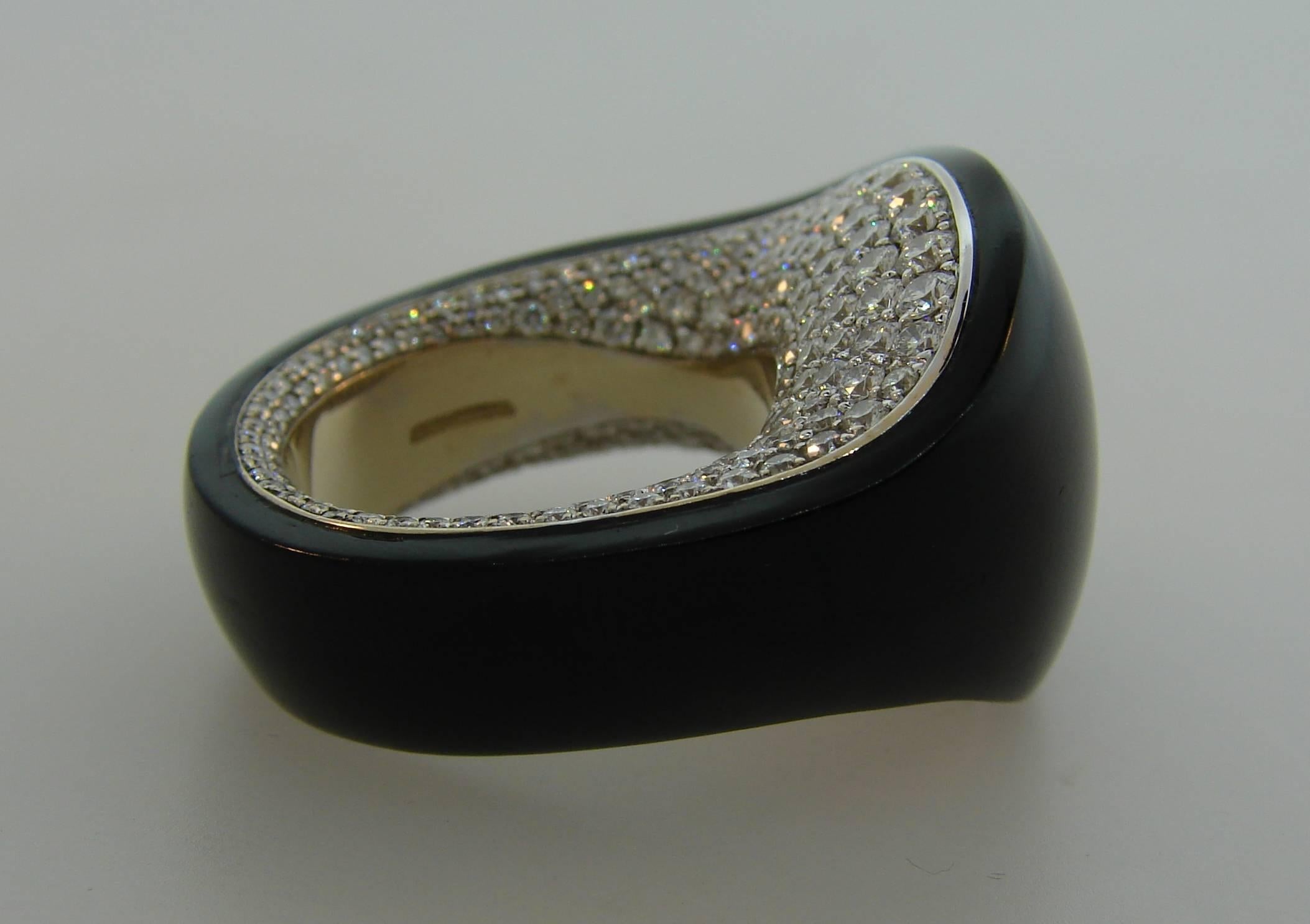 Women's Vhernier Egeo Diamond Jet White Gold Ring