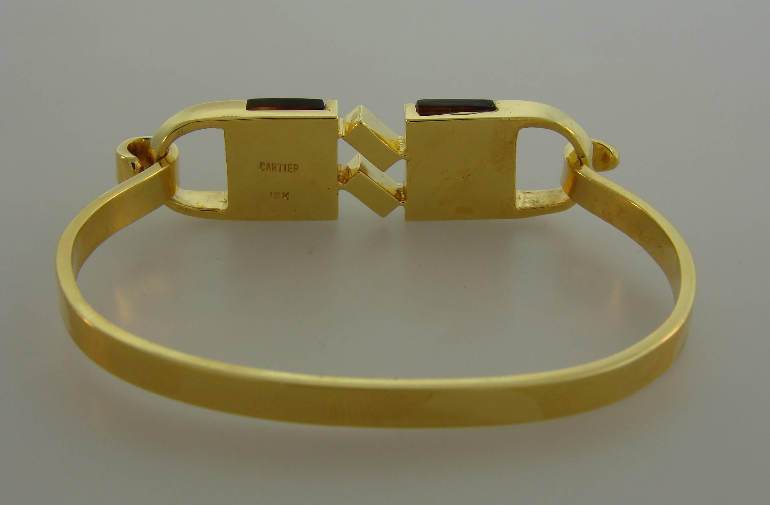 Women's or Men's Cartier Tortoise Shell Yellow Gold Bangle Bracelet, 1970s
